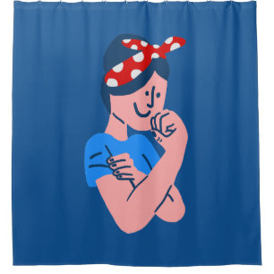 Rideaux De Douche Rosie la riveteuse rockabilly icône rétro