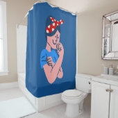 Rideaux De Douche rosie the riveter rockabilly retro icon (En situation)