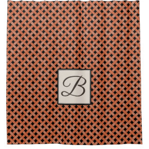 Rideaux De Douche Rotin tressé orange sur couleur personnalisée avec