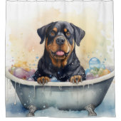 Rideaux De Douche Rottweiler Dans Bain Aquarelle Chien Art (Devant)