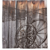 Rideaux De Douche Roue en bois de Barnwood rustique (Devant)