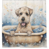 Rideaux De Douche Roue Terrier Dans Baignoire Aquarelle Chien Art (Devant)
