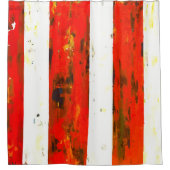 Rideaux De Douche Rouge Abstrait et blanc pointu (Devant)
