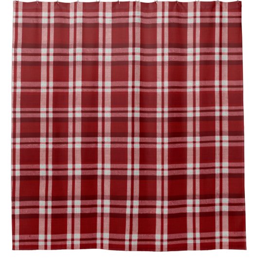 Rideaux De Douche Rouge blanc (Devant)