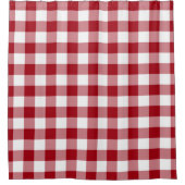 Rideaux De Douche Rouge classique En vichy plaid (Devant)