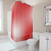 Rideaux De Douche Rouge et blanc flou Abstrait flou (En situation)