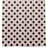 Rideaux De Douche Rouge Foncé et Points noirs à pois (Devant)