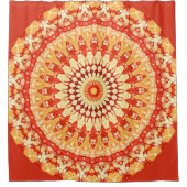 Rideaux De Douche Rouge Jaune Orange Summer Sun Mandala Motif (Devant)