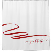 Rideaux De Douche Rouge moderne blanc élégant bande (Devant)