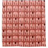 Rideaux De Douche Rouge Motif rose éléphant (Devant)