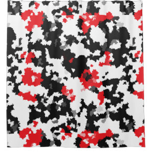 Rideaux De Douche Rouge noir blanc irrégulier Design abstrait