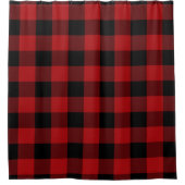 Rideaux De Douche Rouge Noir Rustique Buffalo Plaid à carreaux (Devant)