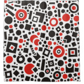 Rideaux De Douche Rouge & Noir tendance Art Déco moderne (Devant)