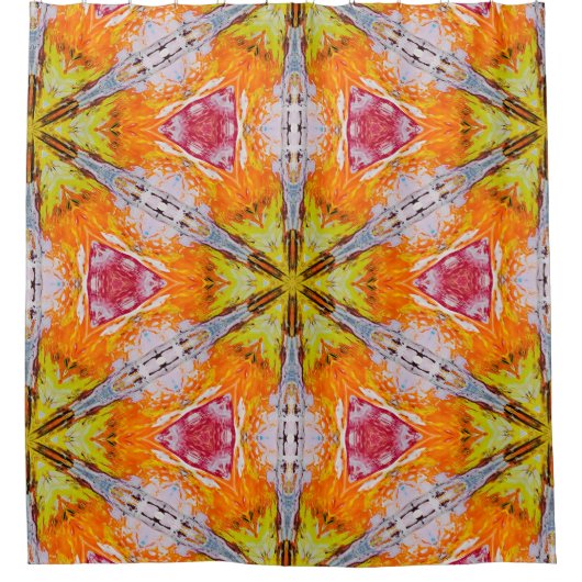 Rideaux De Douche Rouge, orange, jaune Abstact (Devant)