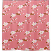 Rideaux De Douche Rouge rose pâle Sakura CHerry Blossom japonais (Devant)