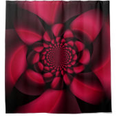 Rideaux De Douche Rouge Rubis à pétale noir (Devant)