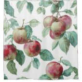 Rideaux De Douche Rouge vert pomme Motif Aquarelle Russe (Devant)