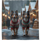 Rideaux De Douche Rough Collie Dogs Christmas Snow Holiday (Devant)