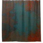 Rideaux De Douche Rouille et marbre Turquoise abstrait (Devant)