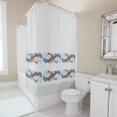 Rideaux De Douche Rouleaux scandinaves d'art populaire de Rosemaling (En situation)