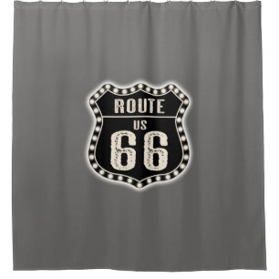 Rideaux De Douche Route 66 Symbole Americana