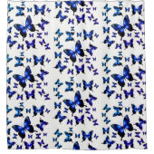 Rideaux De Douche Royal Blue Elegant Whimsical Butterflies (Devant)