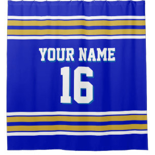 Rideaux De Douche Royal Blue Gold White Stripes Sports Jersey