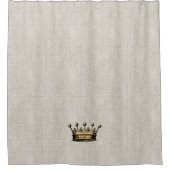 Rideaux De Douche Royal Gold Couronne Nuetral Lin Tissu Chic (Devant)