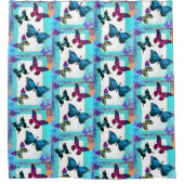 Rideaux De Douche royaume goéreux de Morpho papillons arc-en-ciel (Devant)