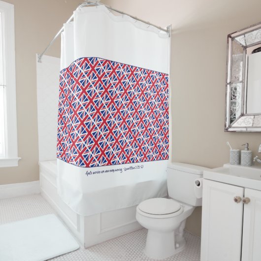 Rideaux De Douche Royaume-Uni UNION JACK Custom Patriotic (En situation)