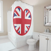 Rideaux De Douche Royaume-Uni Union Jack Flag Heart (En situation)