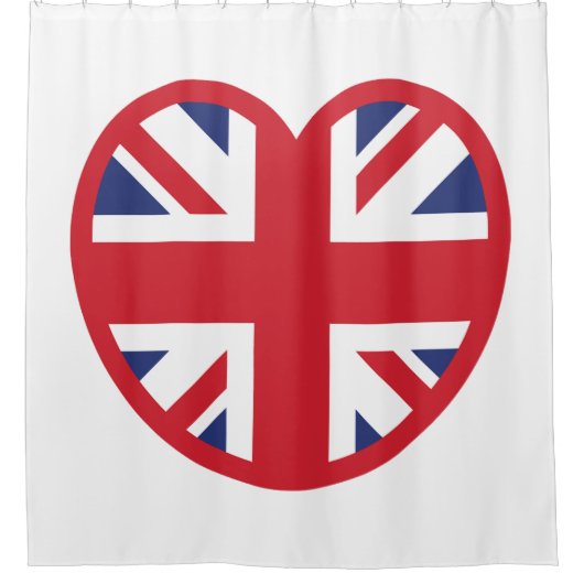Rideaux De Douche Royaume-Uni Union Jack Flag Heart (Devant)