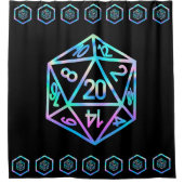 Rideaux De Douche RPG Critmas | Holo Retro PnP Tabletop Gamer Dice (Devant)