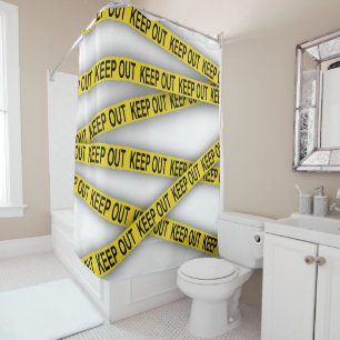 Rideaux De Douche Ruban de police 3d interdisant l'accès