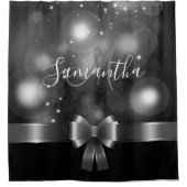 Rideaux De Douche Ruban noir et blanc (Devant)