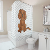 Rideaux De Douche Ruby Cavalier King Charles Spaniel & Paws (En situation)