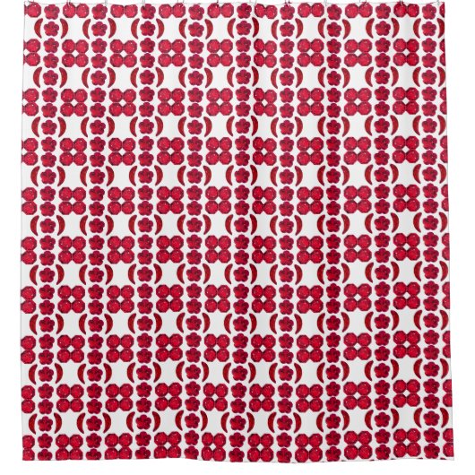 Rideaux De Douche Ruby Gemstone Art, Rouge (Devant)
