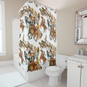 Rideaux De Douche Running horses seamless pattern. American cowboy.  (En situation)