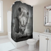 Rideaux De Douche Running Rhinoceros : Wild Animal Portrait. (En situation)