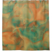 Rideaux De Douche Rust et marbre vert de mer abstrait (Devant)