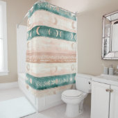 Rideaux De Douche Rustic Celestial Stripe Moon Sun Earthy (7) (En situation)