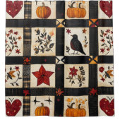 Rideaux De Douche Rustic Fall Quilt Motif | Patchwork agricole (Devant)