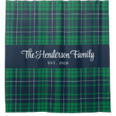Rideaux De Douche Rustic Green Blue Nom de famille Plaid (Devant)