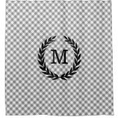 Rideaux De Douche Rustic Grey En vichy Pays Monogrammé (Devant)