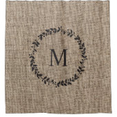 Rideaux De Douche Rustic Laurel Wreath Farmhouse Style Monogramme (Devant)