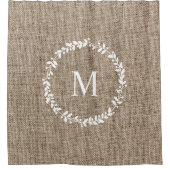 Rideaux De Douche Rustic Laurel Wreath Farmhouse Style Monogramme S (Devant)