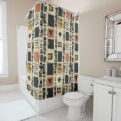 Rideaux De Douche Rustic Mudcloth Geometric Pattern (3) (En situation)