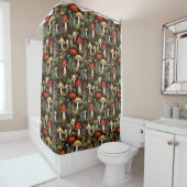 Rideaux De Douche Rustic Mushroom Curtain Nature’s Whimsy in Style (En situation)
