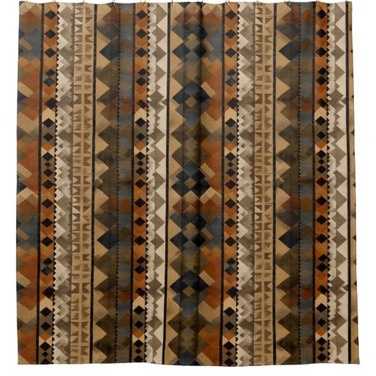 Rideaux De Douche Rustic Southwestern Stripe Pattern (6) (Devant)