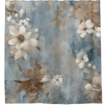 Rustique Floral Bleu Marron Crème Maison de Campag
